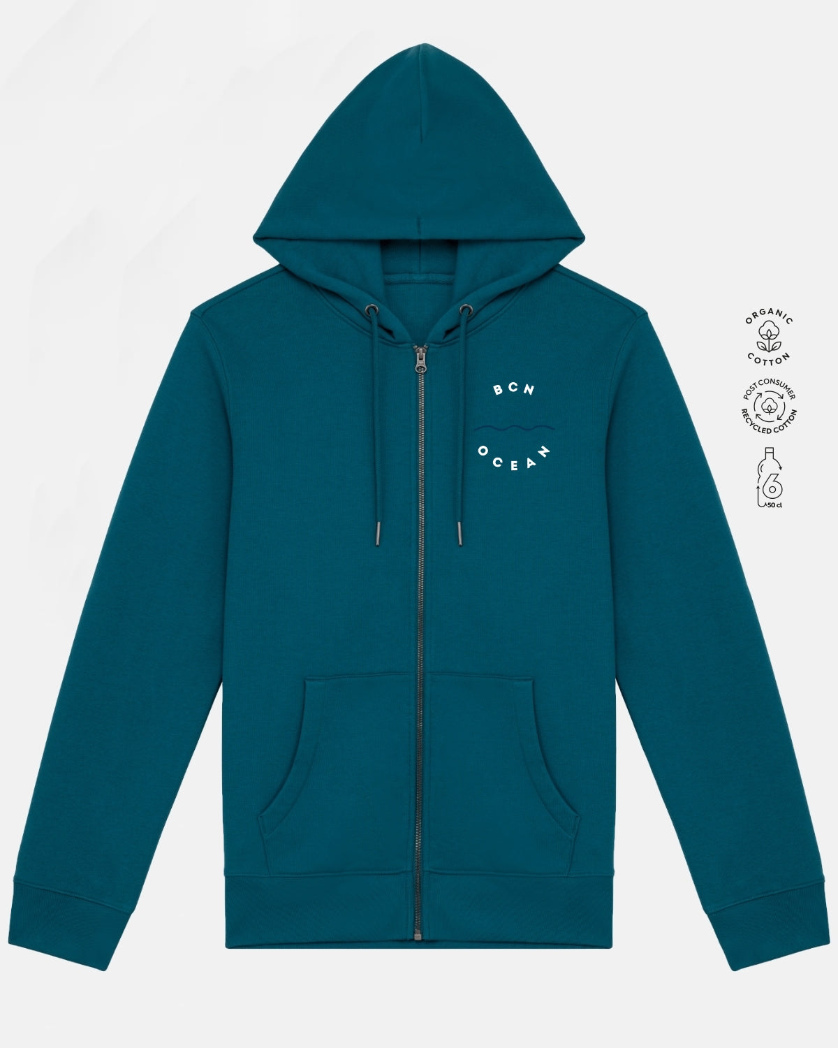 Hoodie Bcn Ocean Zip
